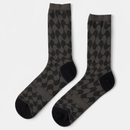 Calcetines Ondas abstractas negras y grises con texto