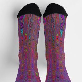 Calcetines Ondas Atómicas Retro Magenta Groovy Psicodélicas