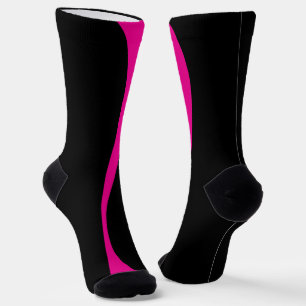 Calcetines Ondas simples 2 en magenta y negro