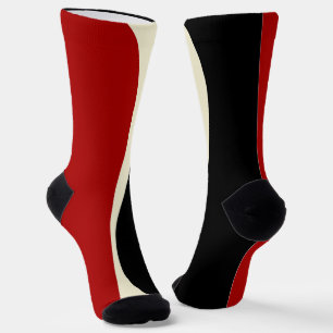 Calcetines Ondas simples 2 en rojo y crema