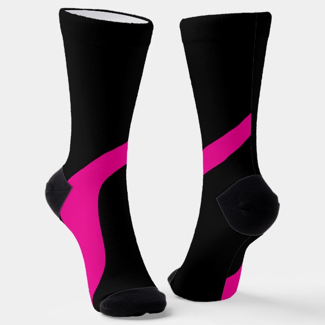 Calcetines Ondas simples 3 en magenta y negro (Angular)