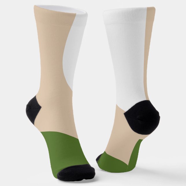 Calcetines Ondas simples - Verde blanco, de arena y pálido (Angular)