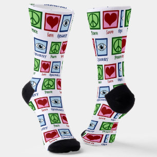 Calcetines Optometrist Peace Love Optometry Eye Médica Card