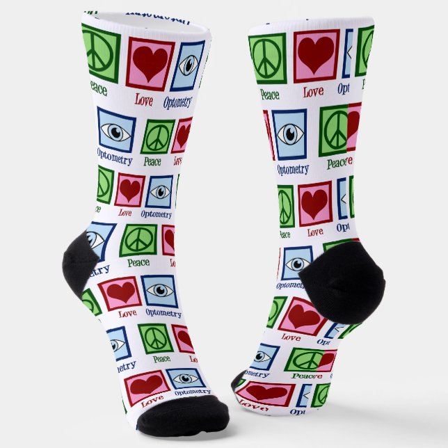 Calcetines Optometrist Peace Love Optometry Eye Médica Card (Angular)