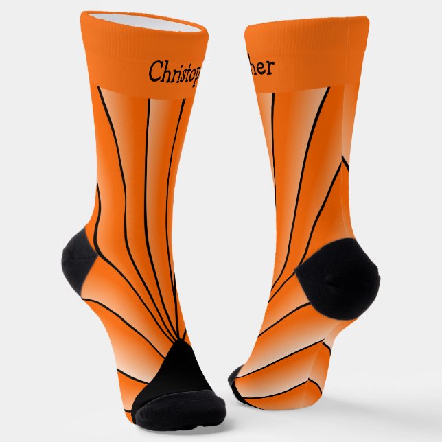 Calcetines Orange Art Deco Design Socks (Angular)