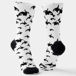 Calcetines Orca Killers Patrón de ballenas Impresión oceánica