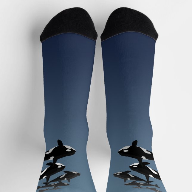 Calcetines Orca Whale Socks Whale Art Socks - Customize (Arriba)