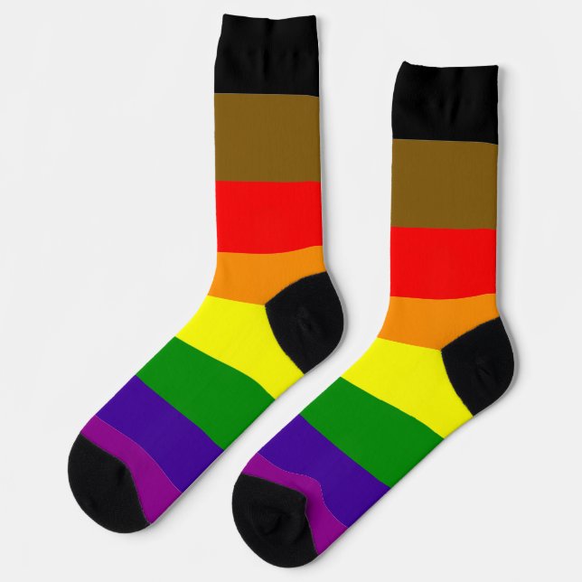 Calcetines Orgullo de Filadelfia: Arcoiris a raya LGBT (Izquierda)