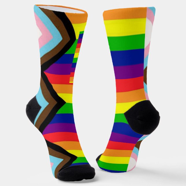Calcetines Orgullo de progreso LGBTQ+ (Angular)