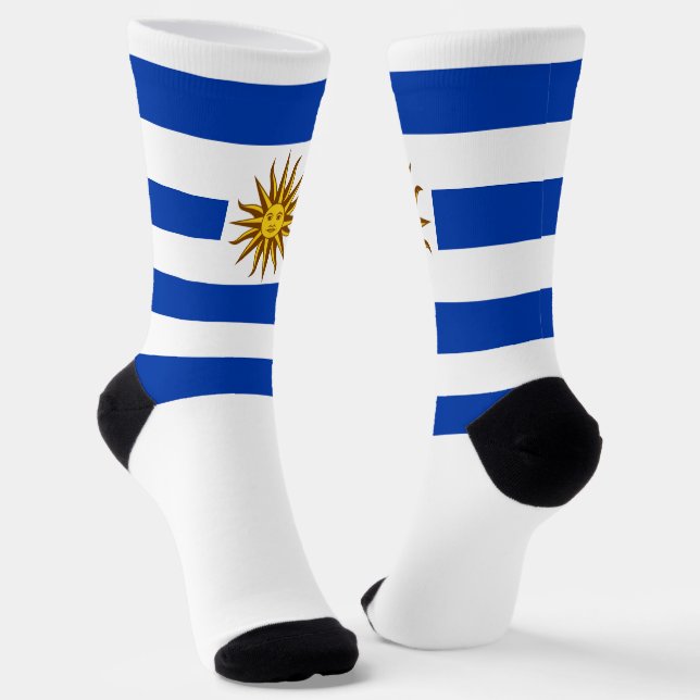 Calcetines Orgullo nacional uruguayo con bandera uruguaya (Angular)