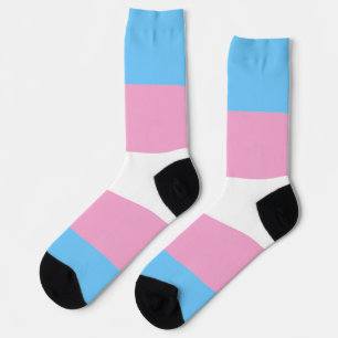 Calcetines Orgullo transexual rosa azul blanco raya LGBT
