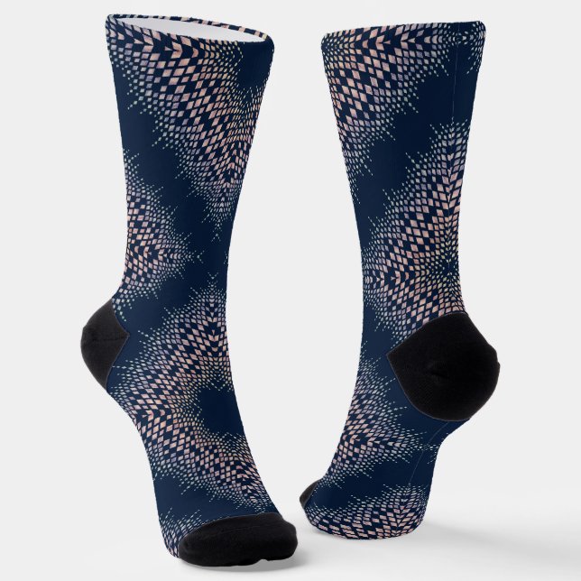 Calcetines Ornamento azul oriental. (Angular)