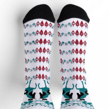 Ornamentos de Navidad azul invernal Arte de caball