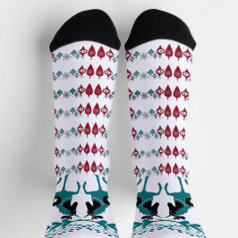 Calcetines Ornamentos de Navidad azul invernal Arte de caball