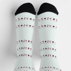 Calcetines Ornamentos de Navidad colgantes rosados en zócalos