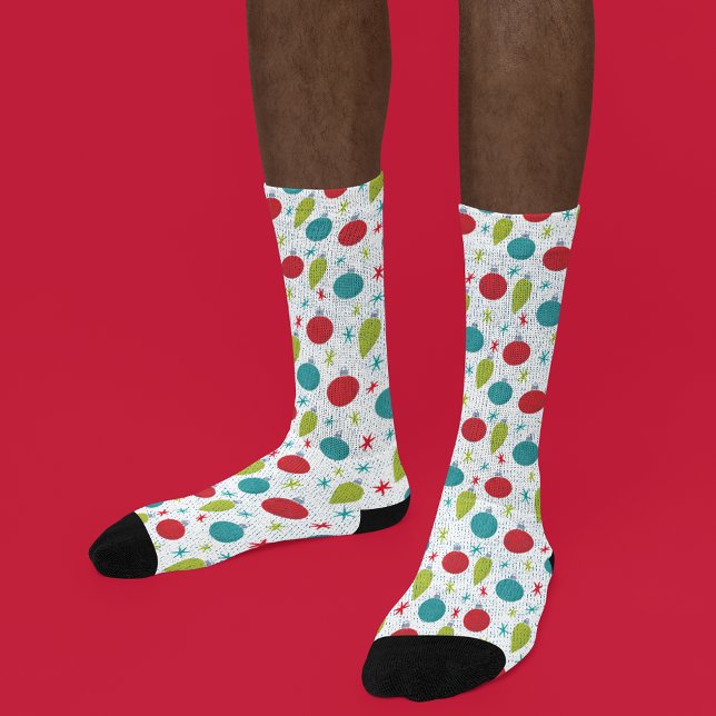 Calcetines Ornamentos de Navidad retro vintage estampados (Subido por el creador)