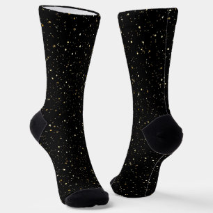 Calcetines Oro glamuroso con brillo y destellos sobre imagen 