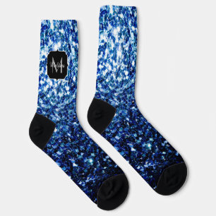Calcetines Oscuro Azul profundo brillante purpurina chisme Mo