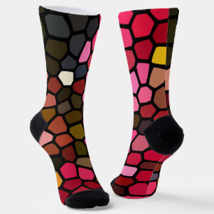 Calcetines Oscuro y colorido estilo Mosaico Locos zócalos
