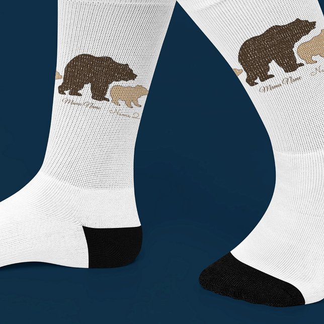 Calcetines Oso Mamá Personalizado con 2 Nombres de Niños Rega (Subido por el creador)