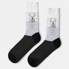 Calcetines Oso mirando a la pared, tonos blancos