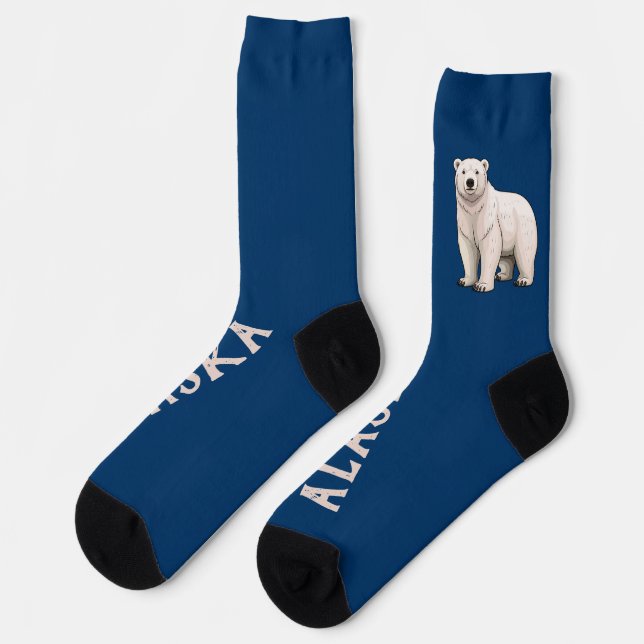 Calcetines Oso Polar Blanco en Alaska Azul (Izquierda)