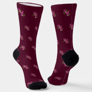 Calcetines Otoño de hojas rosadas