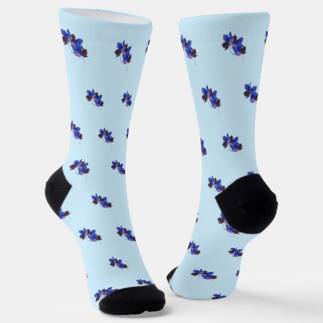 Calcetines Otoño de las hojas azules (Angular)