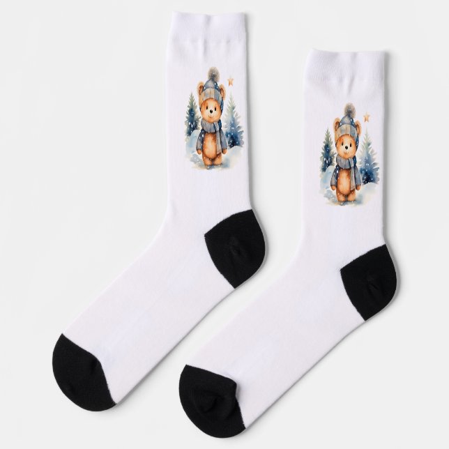 Calcetines Ours en peluche dans la forêt, personnalisé (Izquierda)
