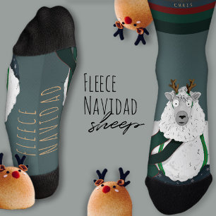 Calcetines Oveja Divertida Divertida “Fleece Navidad” Gris Tu