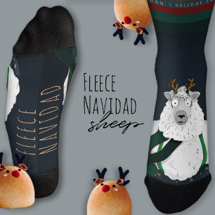 Calcetines Oveja Divertida Festiva Divertida “Fleece Navidad”