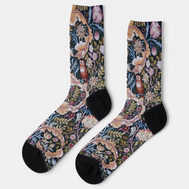 Calcetines Owl and Flowers, William Morris (Izquierda)
