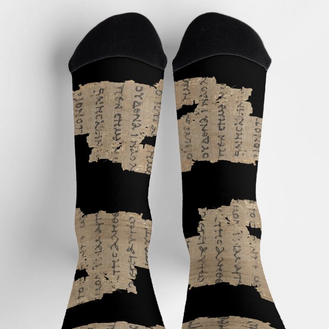 Calcetines P52 Papyrus Fragment Socks –Earliest New Testament (Arriba)