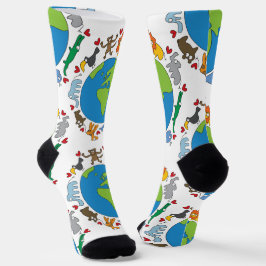 Calcetines Pacíficos Personalizados De Animales Cutetos En To