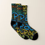 Calcetines Paco<br><div class="desc">Paco. Show and wear this popular beautiful male first name designed as colorful wordcloud made of horizontal and vertical cursive hand lettering typography in different sizes and adorable fresh colors. Wear your positive french name or show the world whom you love or adore. Merch with this soft text artwork is...</div>