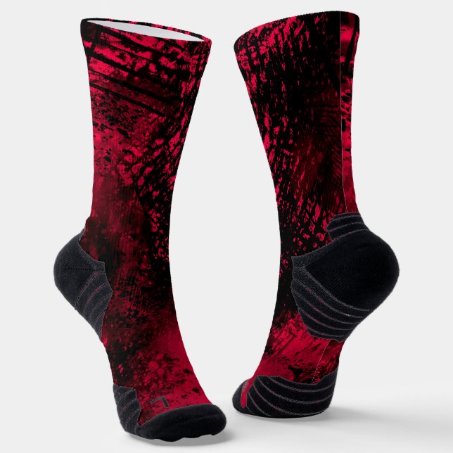 Calcetines Paint Splatt Effect Red & Black (Angular)