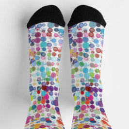 Calcetines Paint Splatter Colorful Dots