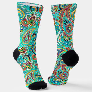 Calcetines Paisaje amarillo rojo azul