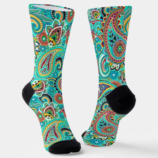 Calcetines Paisaje amarillo rojo azul (Angular)