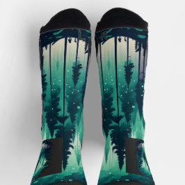 Calcetines Paisaje del bosque de pinos