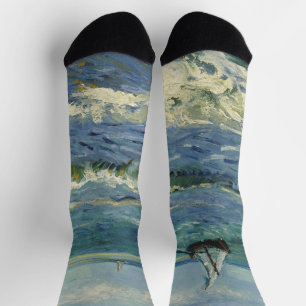 Calcetines Paisaje marino de Van Gogh en Saintes Maries de la