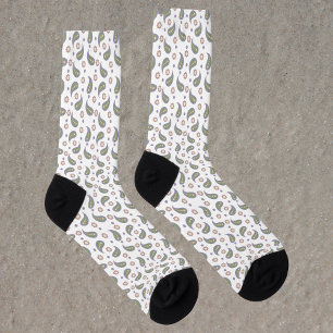 Calcetines Paisley Flores Polka puntos Púrpura Rosa Verde