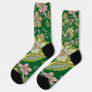 Calcetines Paisley Garden Stylized Floral Embroidery