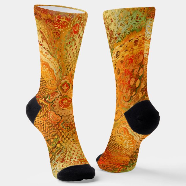 Calcetines Paisley Ornamental Dorado (Angular)