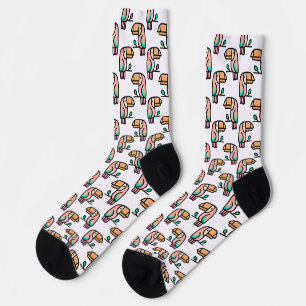 Calcetines pájaro de la jungla túnez personalizado de arcoíri