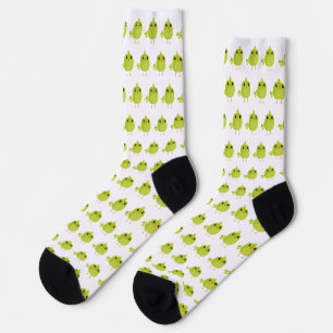 Calcetines Pájaro Verde Dibujos Animados  