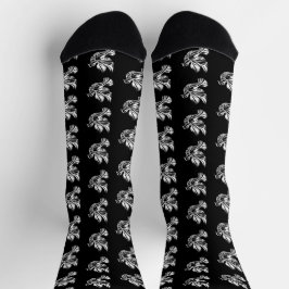 Calcetines Paloma Contorno Negro y Blanco