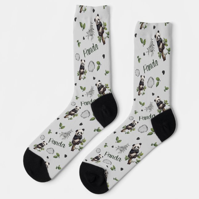 Calcetines Panda Seamless Pattern Baby Blanc (Izquierda)
