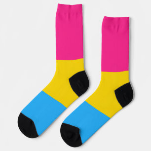 Calcetines Pansexual Rosa Fuchsia Amarillo Azul Stripl LGBT