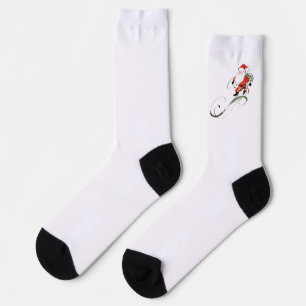 Calcetines Papá Noel con estilo Chinoiserie en tinta lavada